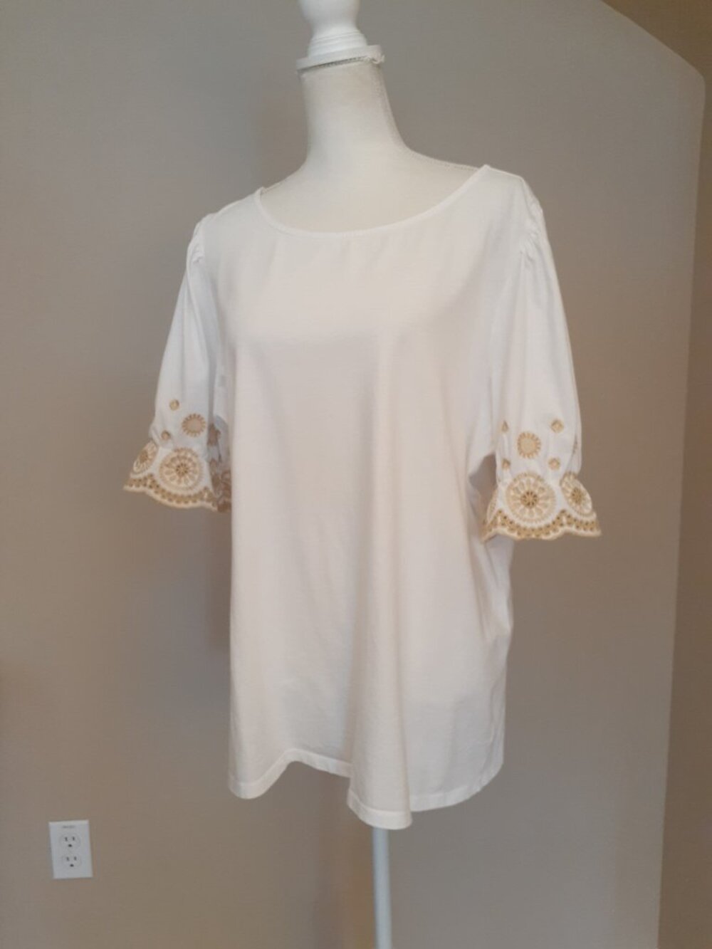 Talbots Eyelet Trim Tee